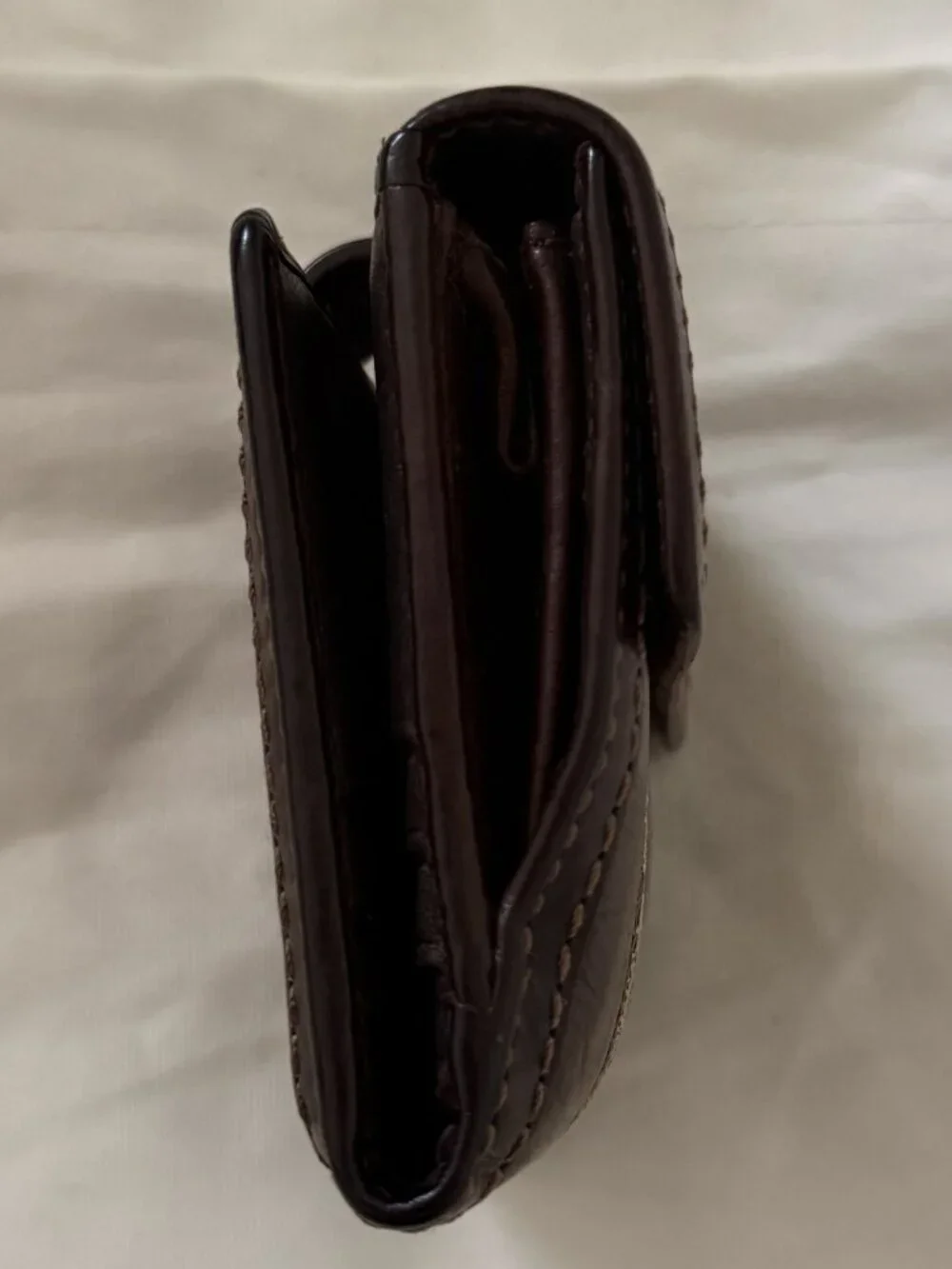 Coach Dark Brown Leather Canvas Wallet